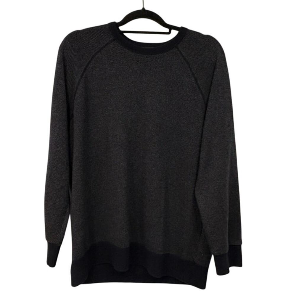 Vince Crewneck Sweater Mens‎ Large Contrast Cuffs and Bottom Hem Navy Blue